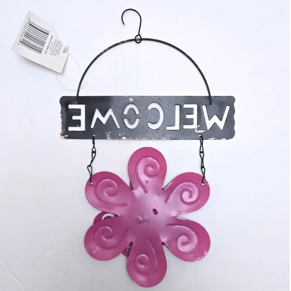 NWT Rustic Metal Welcome Sign Outdoor Indoor Garden Trend Hanging Home Decor - Picture 4 of 5